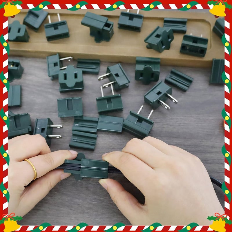 VICAMB 30PCS SPT-1 Christmas Female and Male Light Slip Plug Electrical Vampire Plug Zip 15 Male and 15 Female Gilbert Plugs Set, Christmas Light Plugs Ends for Outdoor Xmas Holiday Party - Image 5
